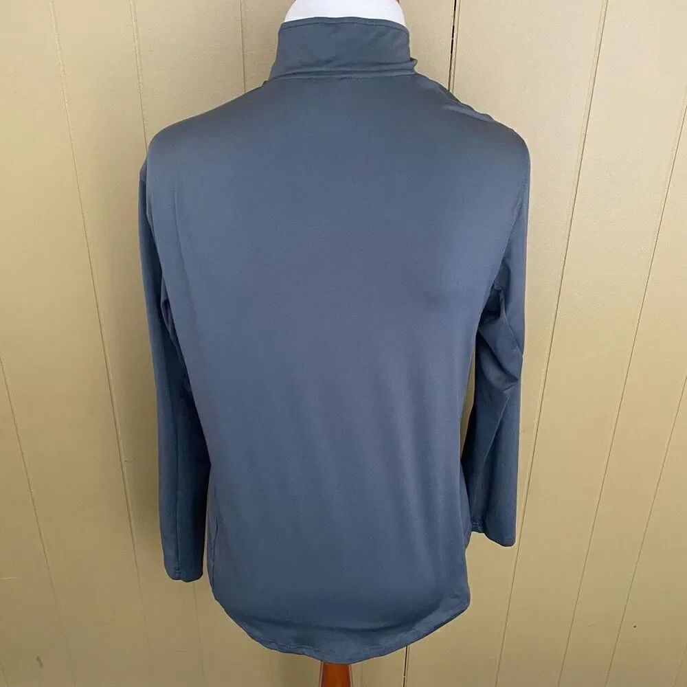 Xersion men M lightweight longsleeve quarter zip pullover grey